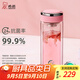 希諾（HEENOOR） 抗菌玻璃杯女士雙層水杯隔熱便攜簡(jiǎn)約透明家用帶濾網(wǎng)泡茶花茶杯 粉色270ml