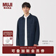 無(wú)印良品（MUJI）男式 木棉混牛仔外套 男士上衣男裝 25年春季 丹寧回潮 AD0WVA5S 深藏青色 L （175/100A）