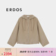 ERDOS 春夏真絲電力紡戶外風(fēng)連帽女寬松休閑上衣短外套 燕麥奶色 160/84A/M
