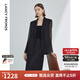 朗姿復(fù)古法式設(shè)計(jì)感小眾氣質(zhì)高級(jí)感外套女夏季新款休閑西裝 黑色 XL
