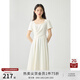 自巧小個子法式白色吊帶連衣裙女2025新款春夏季收腰顯瘦氣質(zhì)裙子 雅白色短袖版 M (4碼)