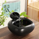 創(chuàng)京懿選創(chuàng)意陶瓷流水循環(huán)水辦公室桌面裝飾品茶幾噴泉水景小擺件開業(yè) 黑色流水?dāng)[件-加水泵-送小石頭