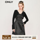 ONLY時尚潮流休閑A字短款套裝連衣裙女|123107031 H1Z 黑色BLACK S (160) 80A