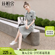 絲柏舍中長(zhǎng)款連衣裙2025春夏新款女裝開叉收腰顯瘦襯衫裙