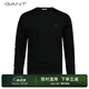 GANT/甘特春季新款男士簡約純色純棉字母刺繡設(shè)計長袖寬松圓領(lǐng)衛(wèi)衣 005-黑色 L