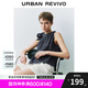 UR七夕2025春季新款女裝復(fù)古休閑蝴蝶結(jié)無袖牛仔襯衫UYU850007 藍(lán)色 （袖口偏大） M