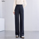 百圖betu女裝秋季新款休閑褲【早八腿精褲】遮肉顯瘦褲子2508T71 藏青 M