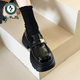 啄木鳥(niǎo)粗跟樂(lè )福鞋女26年春秋季新款厚底小皮鞋小個(gè)子增高日系jk制服單鞋 黑色【亮光】 37 (235mm)