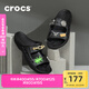 卡駱馳crocs拖鞋輕便耐磨貝雅涼鞋男女同款透氣休閑鞋|207627 黑色-001 40 (250mm)