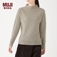 無印良品（MUJI）女式 牦牛絨混羊毛高圓領(lǐng)毛衣 女款冬季 W9AA002 深咖啡色 S 155/80A