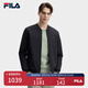 FILA 斐樂官方男裝梭織外套2025春新款時尚簡約休閑基礎(chǔ)棒球領(lǐng)夾克男 正黑色-BK XL 180/100A/XL