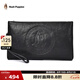 暇步士（Hush Puppies）手包男士休閑經(jīng)典狗狗標(biāo)志商務(wù)出差牛皮大容量手拿包七夕禮物