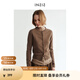 INSISFEMME24秋北歐文藝風抗起球羊毛秋新款經典疊穿圓領針織開衫女 孟買棕 S