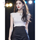 芭鳶小香風(fēng)連衣裙子夏天女裝2025夏季新款法式女神范小眾穿搭短裙套裝 上衣 S