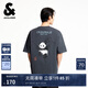杰克·瓊斯（JACK&JONES）男裝25年棉質(zhì)涼感短袖T恤男士夏季潮流寬松卡通熊貓印花半袖t恤 E44黑砂色 寬松版，卡碼拍小 XL 185