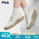 FILA 斐樂官方女鞋復(fù)古帆布鞋2025夏新款曲奇鞋輕便舒適休閑鞋小白鞋 豆腐白-TF 38
