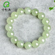 千載一玉和田玉手鏈 男女款通用佛珠子細圓珠玉石手串 寓意路路皆通 款一約12毫米QZD0272i