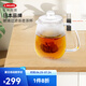 利快 Aderia玻璃杯日本品牌耐熱玻璃單把手可清洗茶杯透明日式簡(jiǎn)約 透明 720ml
