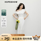 紅袖御姐輕熟風(fēng)連衣裙2025夏季新款女裝不對(duì)稱(chēng)領(lǐng)露肩白月光垂感中長(zhǎng)裙 本白001 M