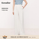 珂萊蒂爾2025夏季新款高腰寬松休閑褲女時(shí)尚百搭直筒長(zhǎng)褲 本白 M