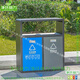 金屬不銹鋼分類(lèi)戶(hù)外垃圾桶室外大號市政道路帶蓋滅煙頭可回收果皮箱物業(yè)街道公園景區廣場(chǎng)庭院學(xué)校區酒店機場(chǎng) 鍍鋅板黑色二分類(lèi)(送到市區/縣城自提)
