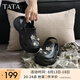 他她（TATA）黑色包頭拖鞋女厚底洞洞鞋女外穿半拖涼鞋2025夏7H801BH5 黑色 37-38