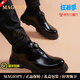 MAGIOPY高端品牌旋鈕扣男鞋高檔皮鞋男士真皮英倫風(fēng)中年爸爸商務(wù)正裝鞋男 黑色 40