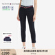 TOMMY HILFIGER【輕彈感】25女裝四季款條紋腰帶彈力直筒修身九分褲休閑褲 【九分】藏青色DW5 （腰帶隨機(jī)） 36