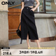 ONLY夏季時尚百搭開叉高腰中長裙牛仔半身裙女|124137016 J09 深牛仔灰色 S (160) 64A