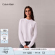 Calvin KleinJeans25秋季新款女士休閑通勤ck純棉刺繡純色打底長袖T恤47D269G YAA-月光白 S
