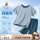 Classic Teddy精典泰迪男童套裝兒童短袖短褲2件裝夏運動透氣外出服 湖藍  120 