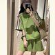 楓顧藍胖妹妹夏季大碼女裝洋氣顯瘦套裝夏學(xué)生】胖mm300斤休 翠綠色套 L 【80-120斤】