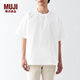 無(wú)印良品（MUJI）男式 涼感 圓領(lǐng)短袖T恤 舒適涼爽 男夏裝t恤 ACC25A3S 白色 L (175/100A)