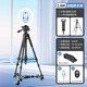 虞光直播攝影滑輪三腳架移動(dòng)支架單反相機微電影拍攝拍視頻通用三角支撐架底座萬(wàn)向軌道直播支架腳輪 1.8m【加粗滑輪套裝】單機位+美顏燈+自拍器