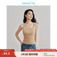 茵曼（INMAN）簡約薄款針織小背心2025夏女裝新款無縫美背吊帶無袖打底上衣 卡其色 M