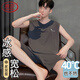 浪莎男士睡衣套裝夏季薄款無(wú)袖背心冰絲感短褲休閑男士可外穿家居服