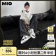 MIO【宋亞軒同款】米奧小白休閑鞋厚底板鞋運(yùn)動(dòng)情侶溶解女鞋男老爹鞋 灰/白色 （張極同款） 36