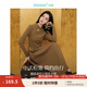 茵曼（INMAN）【曠野美拉德】新中式拼接連衣裙2025春秋女裝新品長(cháng)袖打底裙子 春泥棕 XL