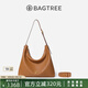 BAGTREE包包樹圖南植鞣牛皮hobo女包2025年新款單肩斜挎包通勤餃子包禮物 橡果色-大號 贈斜挎延長肩帶 高級小眾