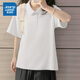 真維斯（Jeanswest）短袖t恤女2025新款夏季修身polo領(lǐng)防曬半袖學(xué)生黨速干白色上衣HG 白色 XL (170/92A)