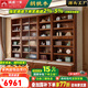 溫暖一家實(shí)木書柜胡桃木書房落地式展示柜現(xiàn)代風(fēng)木質(zhì)多功能置物書架儲(chǔ)物柜 3m整墻卡座組合柜-主圖款