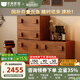 冬熊復(fù)古風(fēng)卡門(mén)柜客廳靠墻餐邊柜中古實(shí)木斗柜子多功能儲(chǔ)物抽屜柜 卡門(mén)電視柜組合【四柜】 【中古色】