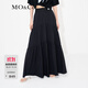 MO&Co.【涼感】松緊高腰長(cháng)款塔裙半身裙白色黑色設計感裙子摩安珂 黑色-第2批 S 160