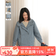 無(wú)色無(wú)味（wusewuwei）25年秋季新品簡(jiǎn)約拼接連帽上衣休閑短款風(fēng)衣 外套 女裝 星藍 L （38）