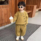 mlgt kids童裝男童套裝兒童春秋裝2025新款韓版衛(wèi)衣兩件套男孩運動裝 黃綠色 90