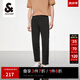 杰克·瓊斯（JACK&JONES）男裝休閑褲男泡泡紗春夏薄款褲子高級感商務(wù)休閑男褲品牌九分褲 黑色E40 32 175