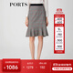 PORTS寶姿春夏新品女裝格子優(yōu)雅包臀裙魚尾半身裙LM8S005NFF029 黑色格子 S (4)