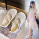 茨語（ciyu）女童鞋子兒童公主小皮鞋2025新款夏季夏款寶寶水晶單鞋小女孩 xd-308白色 29 /內(nèi)長17.7cm