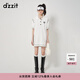 DZZIT地素針織連衣裙春秋季新款復(fù)古運(yùn)動(dòng)老錢風(fēng)女設(shè)計(jì)感 白色 XS
