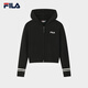 FILA 斐樂(lè )官方女士編織衫2025冬季新款休閑寬松連帽拉鏈毛衣開(kāi)衫 正黑色-BK L 170/88A/L